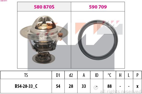 KW 580 971 - Termostatas, aušinimo skystis autoreka.lt