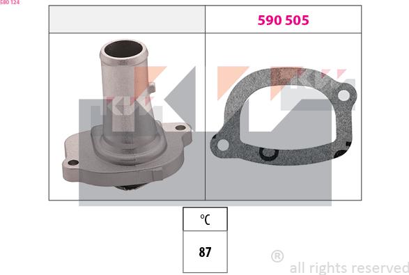 KW 580 124 - Termostatas, aušinimo skystis autoreka.lt