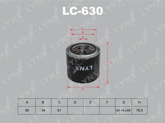 LYNXauto LC-630 - Alyvos filtras autoreka.lt