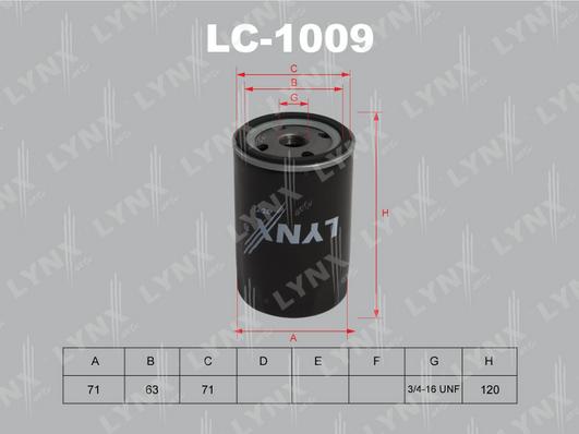 LYNXauto LC-1009 - Alyvos filtras autoreka.lt