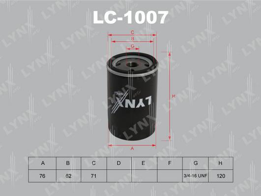 LYNXauto LC-1007 - Alyvos filtras autoreka.lt