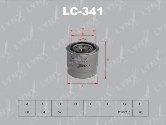 LYNXauto LC-341 - Alyvos filtras autoreka.lt