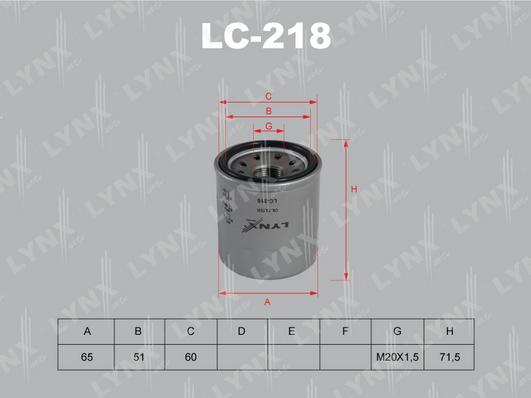 LYNXauto LC-218 - Alyvos filtras autoreka.lt