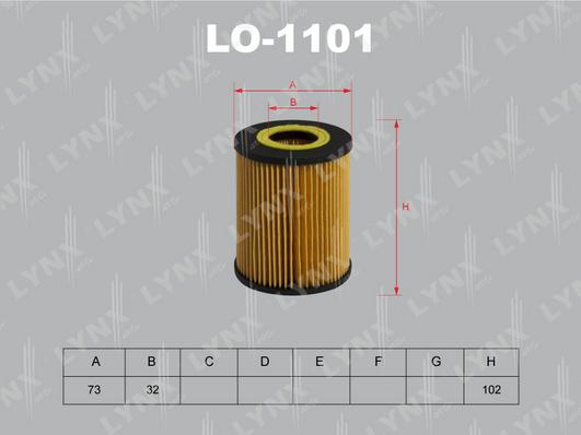 LYNXauto LO-1101 - Alyvos filtras autoreka.lt