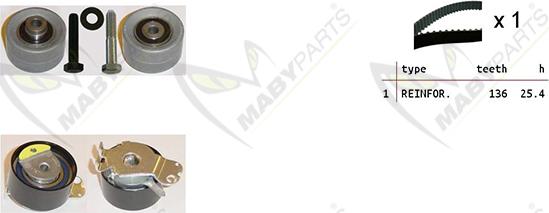 Mabyparts OBK010379 - Paskirstymo diržo komplektas autoreka.lt