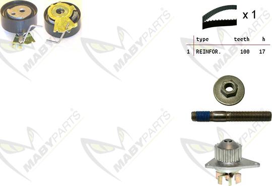 Mabyparts OBKWP0057 - Vandens siurblio ir paskirstymo diržo komplektas autoreka.lt