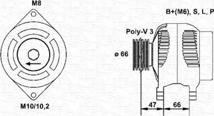 Magneti Marelli 943356935010 - Kintamosios srovės generatorius autoreka.lt