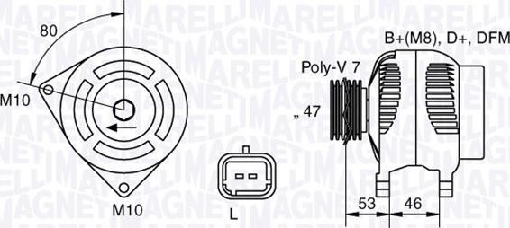 Magneti Marelli 063341734010 - Kintamosios srovės generatorius autoreka.lt