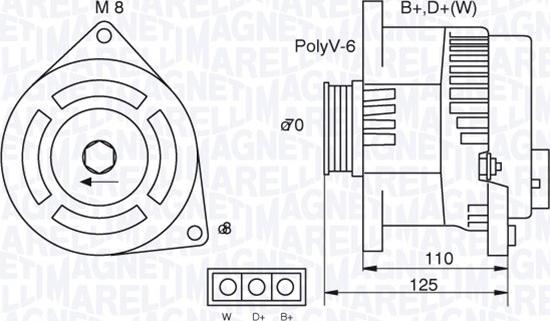 Magneti Marelli 063321346010 - Kintamosios srovės generatorius autoreka.lt