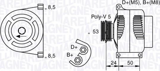 Magneti Marelli 063377002010 - Kintamosios srovės generatorius autoreka.lt