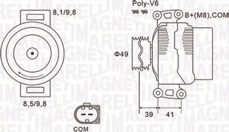 Magneti Marelli 063731953010 - Kintamosios srovės generatorius autoreka.lt