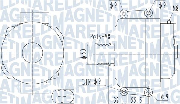 Magneti Marelli 063732055010 - Kintamosios srovės generatorius autoreka.lt