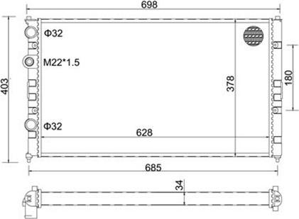 Magneti Marelli 359000300360 - Radiatorius, variklio aušinimas autoreka.lt