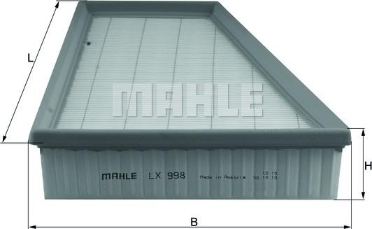 MAHLE LX 998 - Oro filtras autoreka.lt