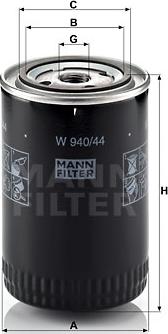 Mann-Filter W 940/44 - Alyvos filtras autoreka.lt