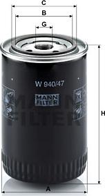 Mann-Filter W 940/47 - Alyvos filtras autoreka.lt