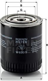 Mann-Filter W 930/9 - Alyvos filtras autoreka.lt