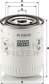 Mann-Filter W 930/20 - Alyvos filtras autoreka.lt