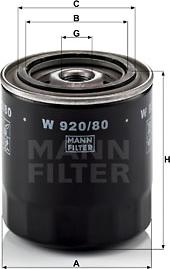 Mann-Filter W 920/80 - Alyvos filtras autoreka.lt