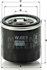 Mann-Filter W 67/1 - Alyvos filtras autoreka.lt