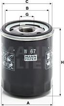 Mann-Filter W 67 - Alyvos filtras autoreka.lt