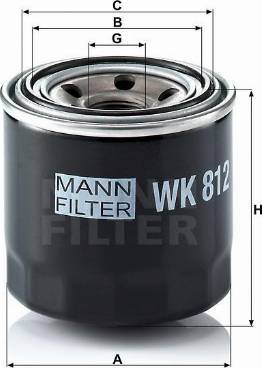 Mann-Filter W 812 - Alyvos filtras autoreka.lt