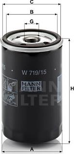 Mann-Filter W 719/15 - Alyvos filtras autoreka.lt