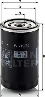 Mann-Filter W 719/30 - Alyvos filtras autoreka.lt