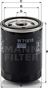 Mann-Filter W 713/18 - Alyvos filtras autoreka.lt