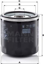 Mann-Filter W 712/98 - Alyvos filtras autoreka.lt