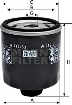 Mann-Filter W 712/53 - Alyvos filtras autoreka.lt