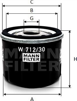 Mann-Filter W 712/30 - Alyvos filtras autoreka.lt