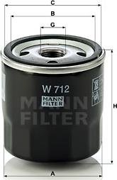 Mann-Filter W 712 - Alyvos filtras autoreka.lt