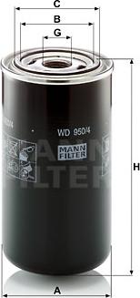 Mann-Filter WD 950/4 - Hidraulinis filtras, automatinė transmisija autoreka.lt