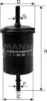 Mann-Filter WK 58 - Kuro filtras autoreka.lt