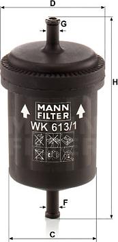 Mann-Filter WK 613/1 - Kuro filtras autoreka.lt