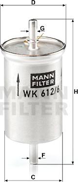 Mann-Filter WK 612/6 - Kuro filtras autoreka.lt