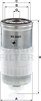 Mann-Filter WK 845/1 - Kuro filtras autoreka.lt