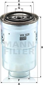 Mann-Filter WK 828 x - Kuro filtras autoreka.lt