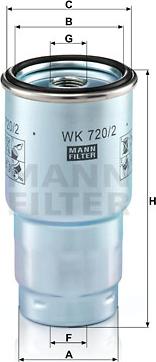 Mann-Filter WK 720/2 x - Kuro filtras autoreka.lt