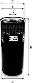 Mann-Filter WP 11 102 - Alyvos filtras autoreka.lt