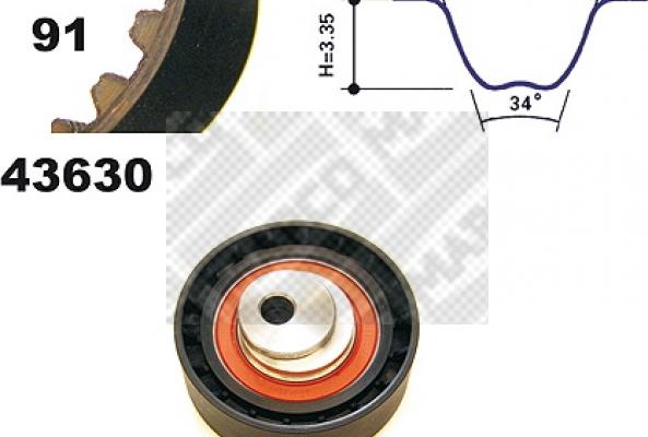 Mapco 23636 - Paskirstymo diržo komplektas autoreka.lt