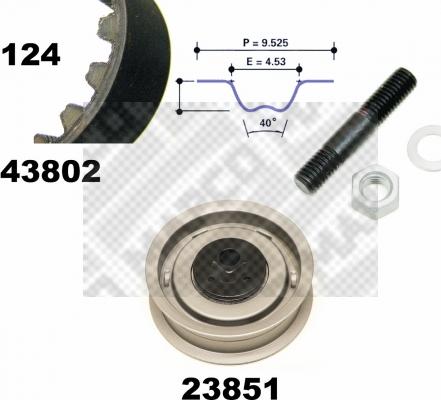 Mapco 23802 - Paskirstymo diržo komplektas autoreka.lt