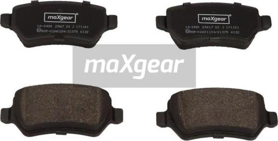 Maxgear 19-0450 - Stabdžių trinkelių rinkinys, diskinis stabdys autoreka.lt