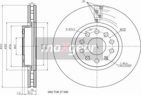 Maxgear 19-3215 - Stabdžių diskas autoreka.lt