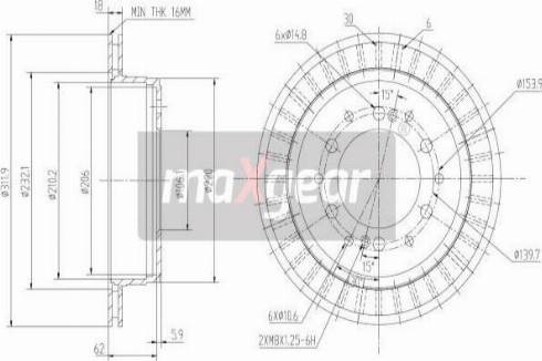 Maxgear 19-2464 - Stabdžių diskas autoreka.lt