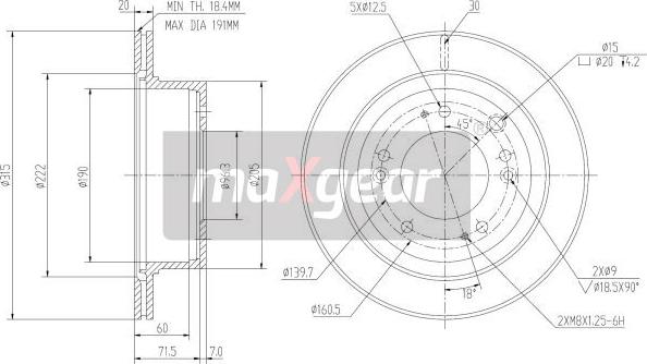 Maxgear 19-2372 - Stabdžių diskas autoreka.lt