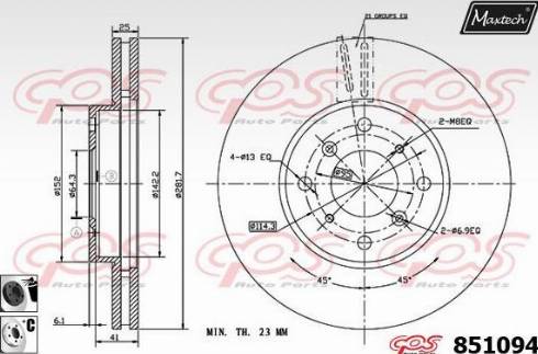 Maxtech 851094.6060 - Stabdžių diskas autoreka.lt