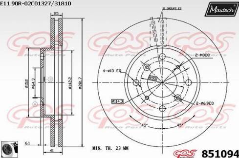 Maxtech 851094.0060 - Stabdžių diskas autoreka.lt