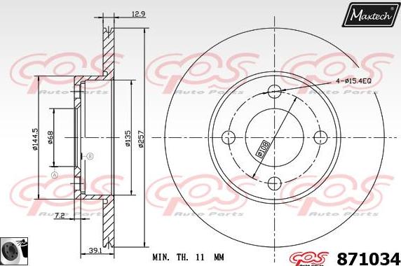 Maxtech 851103 - Stabdžių diskas autoreka.lt